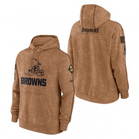 Men's Cleveland Browns Brown 2023 NFL Salute To Service Club Pullover Hoodie