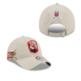 Men's Kansas City Chiefs Stone 2023 NFL Salute To Service 9TWENTY Adjustable Hat