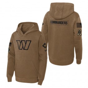 Youth Washington Commanders Brown 2023 NFL Salute To Service Club Fleece Pullover Hoodie