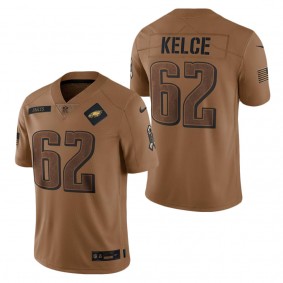 Men's Philadelphia Eagles Jason Kelce Brown 2023 NFL Salute To Service Limited Jersey