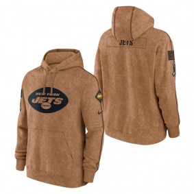 Men's New York Jets Brown 2023 NFL Salute To Service Club Pullover Hoodie