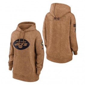 Women's New York Jets Brown 2023 NFL Salute To Service Pullover Hoodie