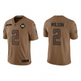 Men's New York Jets Zach Wilson Brown 2023 NFL Salute To Service Limited Jersey