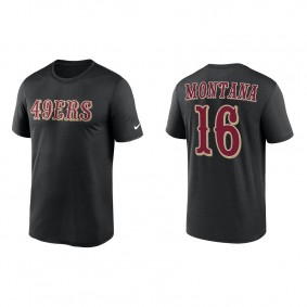 Joe Montana San Francisco 49ers Men's Wordmark Legend Black T-Shirt