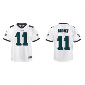 Youth A.J. Brown Philadelphia Eagles White Game Jersey