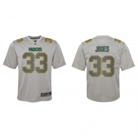 Aaron Jones Youth Green Bay Packers Gray Atmosphere Game Jersey