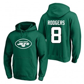 Men's New York Jets Aaron Rodgers Green Name Number Hoodie