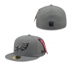 Alpha Industries X Philadelphia Eagles Gray 59FIFTY Fitted Hat