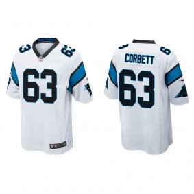 Men's Carolina Panthers Austin Corbett White Game Jersey