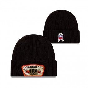 Cincinnati Bengals Black 2021 Salute To Service Cuffed Knit Hat