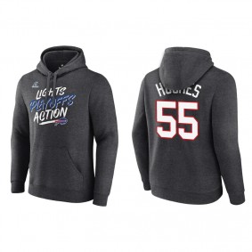 Men's Buffalo Bills Jerry Hughes Charcoal 2021 NFL Playoffs Lights Action Hoodie