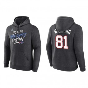 Men's Buffalo Bills Kahale Warring Charcoal 2021 NFL Playoffs Lights Action Hoodie