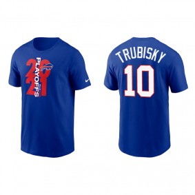 Men's Buffalo Bills Mitchell Trubisky Royal 2021 NFL Playoffs T-Shirt