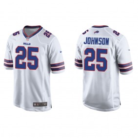 Men's Buffalo Bills Ty Johnson White Game Jersey