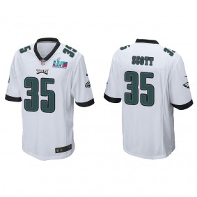 Boston Scott Men's Philadelphia Eagles Super Bowl LVII White Game Jersey