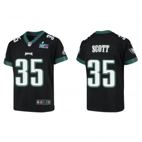 Boston Scott Youth Philadelphia Eagles Super Bowl LVII Black Game Jersey