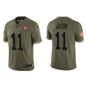 Brandon Aiyuk San Francisco 49ers Olive 2022 Salute To Service Limited Jersey