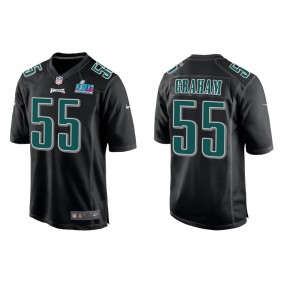 Brandon Graham Men's Philadelphia Eagles Black Super Bowl LVII Patch Fashion Game Jersey