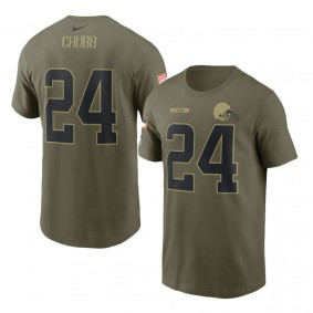 Cleveland Browns Nick Chubb Camo 2021 Salute To Service Name & Number T-Shirt