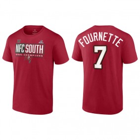 Men's Tampa Bay Buccaneers Leonard Fournette Red 2021 NFC South Division Champions Blocked Favorite T-Shirt