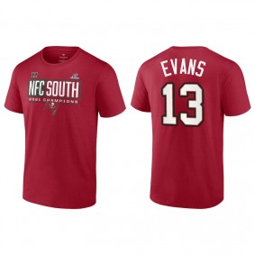 Men's Tampa Bay Buccaneers Mike Evans Red 2021 NFC South Division Champions Blocked Favorite T-Shirt