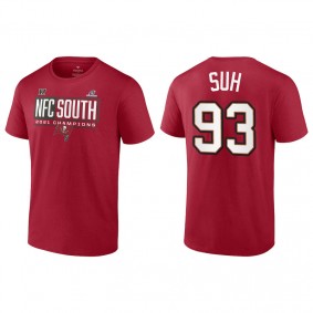 Men's Tampa Bay Buccaneers Ndamukong Suh Red 2021 NFC South Division Champions Blocked Favorite T-Shirt