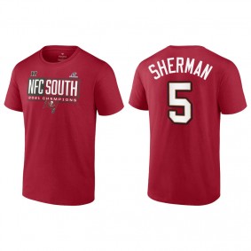 Men's Tampa Bay Buccaneers Richard Sherman Red 2021 NFC South Division Champions Blocked Favorite T-Shirt