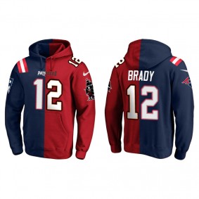 Men's Tampa Bay Buccaneers Tom Brady Navy Red Split Hoodie