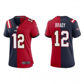 Women's Tampa Bay Buccaneers Tom Brady Navy Red Split Game Jersey