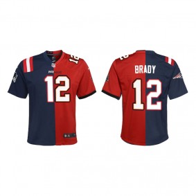 Youth Tampa Bay Buccaneers Tom Brady Navy Red Split Game Jersey