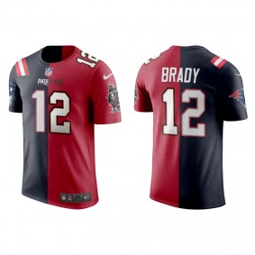 Men's Tampa Bay Buccaneers Tom Brady Navy Red Split T-Shirt