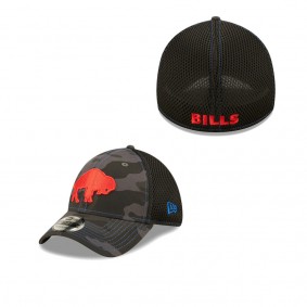 Men's Buffalo Bills Camo Black Historic Logo Logo Neo 39THIRTY Flex Hat