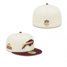 Men's Buffalo Bills Cream Maroon Gridiron Classics 1988 Hawaii Pro Bowl Exclusive 59FIFTY Fitted Hat