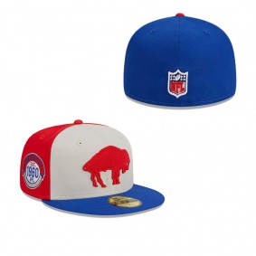 Men's Buffalo Bills Cream Royal 2023 Sideline Historic 59FIFTY Fitted Hat