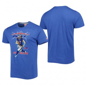 Men's Buffalo Bills Josh Allen Homage Heathered Royal Blitz Player Tri-Blend T-Shirt