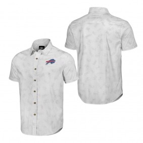 Men's Buffalo Bills NFL x Darius Rucker Collection by Fanatics White Woven Short Sleeve Button Up Shirt