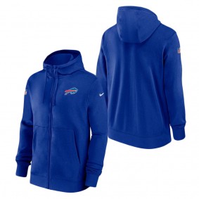 Men's Buffalo Bills Nike Royal Sideline Club Performance Full-Zip Hoodie