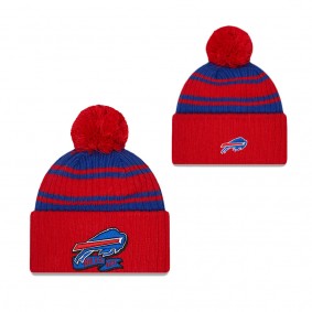 Men's Buffalo Bills Royal 2022 Sideline Cuffed Pom Knit Hat