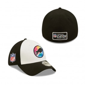 Men's Buffalo Bills White Black 2022 NFL Crucial Catch 39THIRTY Coaches Flex Hat