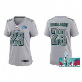 C.J. Gardner-Johnson Women's Philadelphia Eagles Nike Gray Super Bowl LVII Patch Atmosphere Fashion Game Jersey