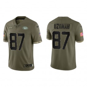 C.J. Uzomah New York Jets Olive 2022 Salute To Service Limited Jersey