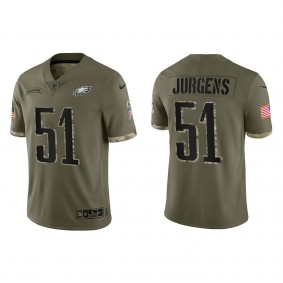 Cam Jurgens Philadelphia Eagles Olive 2022 Salute To Service Limited Jersey