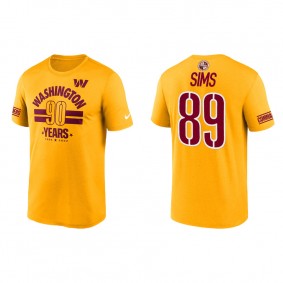 Cam Sims Commanders Gold 90th Anniversary Legend T-Shirt