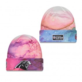 Men's Carolina Panthers Pink 2022 NFL Crucial Catch Knit Hat