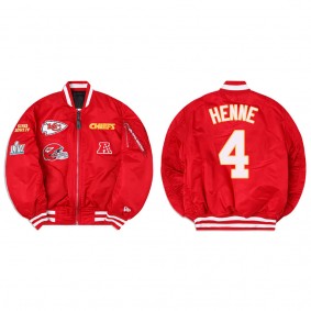 Chad Henne Alpha Industries X Kansas City Chiefs MA-1 Bomber Red Jacket