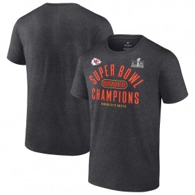 Men's Kansas City Chiefs Heather Charcoal Super Bowl LVIII Champions Under The Lights T-Shirt