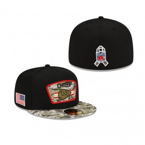 Kansas City Chiefs Black Camo 2021 Salute To Service 59FIFTY Fitted Hat