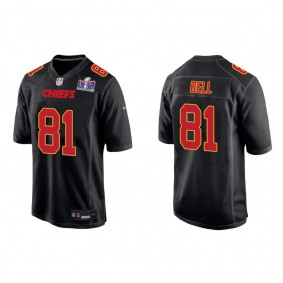 Men's Blake Bell Kansas City Chiefs Black Super Bowl LVIII Carbon Fashion Game Jersey