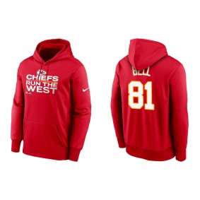 Men's Kansas City Chiefs Blake Bell Red 2021 AFC West Division Champions Trophy Hoodie