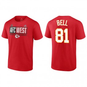 Men's Kansas City Chiefs Blake Bell Red 2021 AFC West Division Champions Blocked Favorite T-Shirt